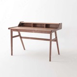 北欧日式实木橡木黑胡桃木书桌电脑桌写字桌简约小户型多功能桌子