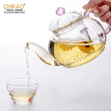 奇高花茶壶 加厚英式红茶透明玻璃过滤 水果玫瑰花泡茶具特价