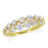 tsutsumi日本代购饰品豪华群镶1克拉钻石女戒指18K黄金排钻排戒钻