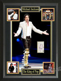 代购明星亲笔签名迈克尔·杰克逊 明信片 拼贴表框 证书歌迷珍藏