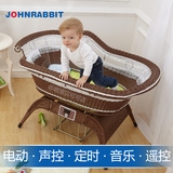 约翰兔欧式婴儿摇篮床多功能电动婴儿床宝宝摇床智能童床左右摇摆