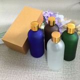 批发精油瓶空瓶100ml 茶色蓝色玻璃瓶调配瓶分装瓶  高档包装木盒