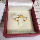 香港专柜代购 周大福 999.9黄金 小皇冠 麻花 戒指可调节尺寸