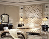 法式实木床布艺雕花双人床欧式古典公主床韩式软靠婚床卧室家具