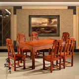 东阳红木家具红木餐桌花梨木西餐台长方形饭桌一桌六椅厂直销特价
