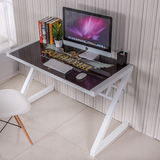简约办公桌写字桌创意钢化玻璃电脑桌笔记本桌子家用学习书桌