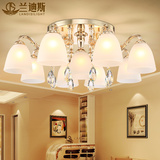 客厅灯 欧式创意锌合金水晶灯简约现代吸顶灯简欧式卧室餐厅灯具