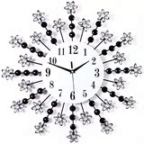 久久达欧式壁钟创意挂钟静音 客厅大号挂钟小花镶钻装饰钟表JT13