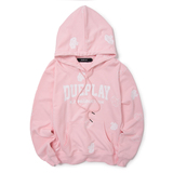 【现货】郑恺自主品牌DUEPLAY粉色系列DUEPLAY印花带帽卫衣