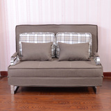 双人布艺沙发床 多功能折叠床 1/ 1.2/1.5米实木沙发 简易 亚麻