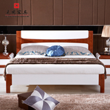 光明家具 水曲柳床1.8米全实木床 卧室实木家具简约现代双人床