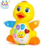 汇乐玩具808EQ摇摆大黄鸭子婴幼儿音乐电动万向益智动物玩具1-3岁