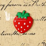 热销 创意可爱草莓冰箱贴磁贴 卡通立体早教水果软胶软磁装饰贴