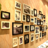 简约客厅地中海照片墙欧式创意相片墙卧室相框墙挂墙相框组合36框