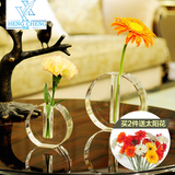 欧式水晶玻璃小花瓶花插 餐桌办公室窗台家居装饰桌面花瓶摆件
