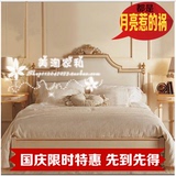 新古典仿古描金欧式法式美式雕花婚床实木床软包皮布艺1.8双人床