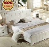 白色实木床1.8米1.5米橡木床婚床双人床气压高箱床南宁实体店