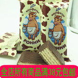 特价进口俄罗斯大奶牛pohhn小牛巧克力威化饼干散装零食500克超值