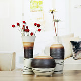 景德镇陶瓷现代简约花器摆件三件套创意客厅电视柜家居装饰品花瓶