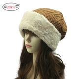 帽子女韩版秋冬天针织帽毛线帽抓绒内里保暖护耳包头套头帽月子帽