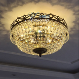 美式全铜水晶吸顶灯 欧式法式客厅餐厅卧室书房玄关过道入户灯
