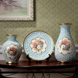 活器现代欧式摆件陶瓷花瓶三件套家居饰品客厅电视柜酒柜简约欧式