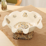 陶瓷水果盘时尚创意家居装饰品欧式果盘奢华客厅茶几餐桌摆件摆设