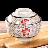 碗日式面碗创意瓷碗方便面碗陶瓷泡面碗 带盖大碗防烫汤 泡面神器