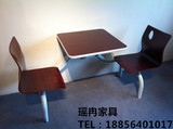 中式快餐小吃店连体式餐桌椅西式肯德基麦当劳甜品奶茶店桌椅家具