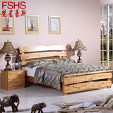 全香柏木实木床1.5米1.8米双人床储物高箱床铺架子床中式原木家具
