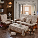 帆布棉麻实木沙发垫带靠背加厚中式木沙发坐垫联邦椅垫木质沙发垫
