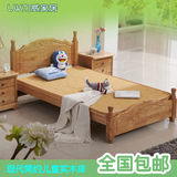 全实木床1.2米卧室小户型双人床儿童实木床简约现代原木色橡木床