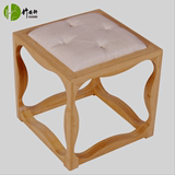 换鞋凳新中式方凳实木矮凳创意穿鞋凳布艺凳休闲板凳餐椅竹制家具