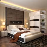 爱乐思真皮床双人床储物现代简约皮艺软床卧室成套家具1.8米软床