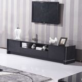 简约现代电视柜 小户型黑色钢化玻璃地柜 客厅橡木贴皮实木抽厅柜