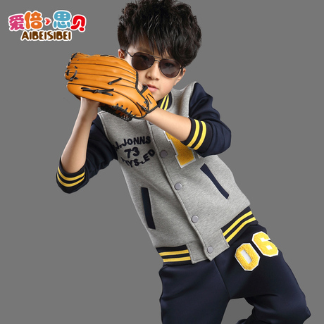 2014秋装新款童装 男童套装春秋款 棒球服儿童