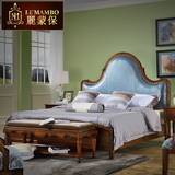 丽蒙保美式家具 实木床1.8米现代简约小户型卧室皮床欧式双人床T3