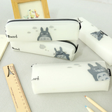 包邮 韩国文具 可爱创意龙猫笔袋 大容量男女学生笔盒果胶文具盒
