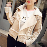韩国秋冬季装加厚羊羔毛女修身长袖保暖棉衣短款外套女棉服