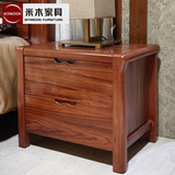 米木家具中式现代床边柜全实木床头柜乌金木储物柜抽屉柜WB0C020