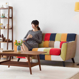 日式现代简约小户型沙发单人双人三人位布沙发客厅卧室布艺沙发椅