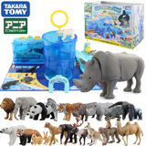 TAKARA TOMY多美卡安利亚 仿真野生动物可动模型玩具及动物园场景