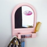 多功能塑料时尚化妆镜 墙面壁挂镜 梳妆镜浴室挂镜 带置物架挂镜