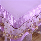 单件 公主风欧式床单床笠2米防尘套高档刺绣紫色蕾丝花边床裙床罩