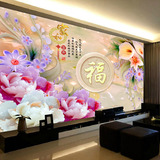 新款客厅十字绣花开富贵牡丹百合福 百合花玉兰电视机背景墙大幅
