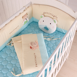 婴儿床围纯棉套件送枕头韩国卡通可拆洗宝宝床防碰撞用品礼物包邮