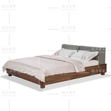 北欧宜家软靠双人床现代简约实木床1.8米欧式床软床实木家具婚床