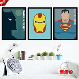超人卡通动漫电影海报装饰画现代简约挂画创意个性儿童卧室墙壁画