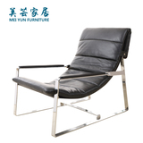 简约时尚现代休闲椅 金属个性皮躺椅 创意设计师沙发椅