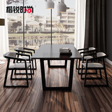 楷锐长方形餐桌椅组合4人6人北欧橡木家具简约现代餐厅实木饭桌子
